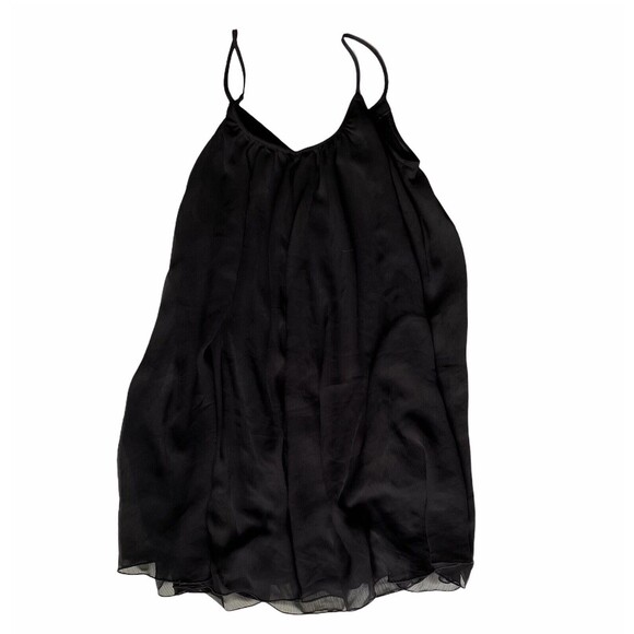 Express Womens XS Black Spaghetti Strap Sheer/Lined Short Dress Flowy Beaded - Picture 7 of 7